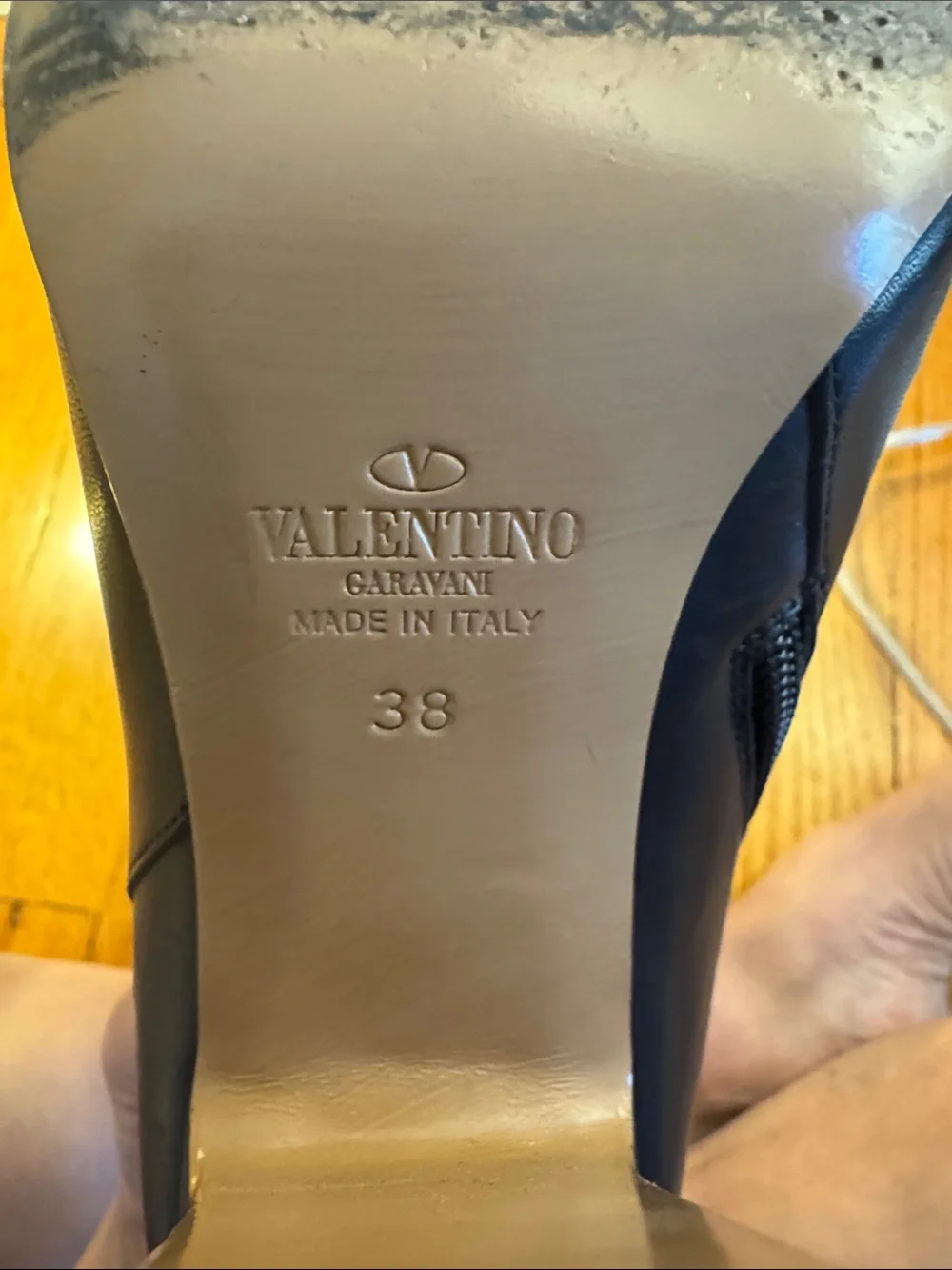 Valentino Rockstud Accents Leather Ankle Boot